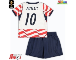 Estados Unidos Christian Pulisic #10 Primera Equipación Niños Mundial 2026 Manga Corta (+ Pantalones cortos)